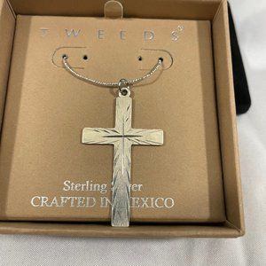Sterling Silver .925 Diamond Cut Cross Pendant
